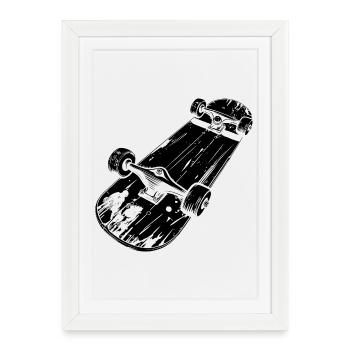 Skateboard Sketch - Framed poster (27 × 37 cm) - white - Front