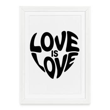L’amour est un cœur d’amour - Meaningful Pride Design - Affiche encadrée (27 × 37 cm) - blanc - Devant