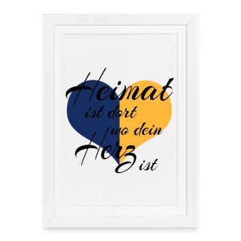 Heimat ist dort wo dein Herz ist - Framed poster (27 × 37 cm) - white - Front