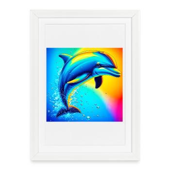dolphin - Framed poster (27 × 37 cm) - white - Front