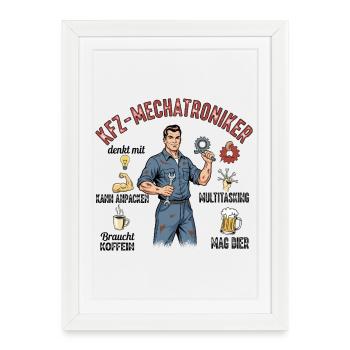 The automotive mechatronics technician - Framed poster (27 × 37 cm) - white - Front