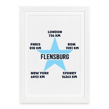 Flensburg Vacances Mer Baltique Tenue Vacances Flensburger - Affiche encadrée (27 × 37 cm) - blanc - Devant