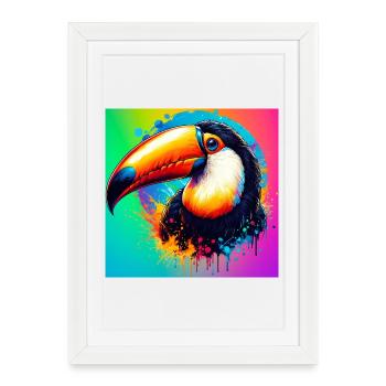 toucan - Affiche encadrée (27 × 37 cm) - blanc - Devant