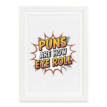 Pun Comedy Graphic T-Shirt - Framed poster (27 × 37 cm) - white - Front