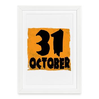 Halloween T-shirt Trick or Treat 31 october - Framed poster (27 × 37 cm) - white - Front