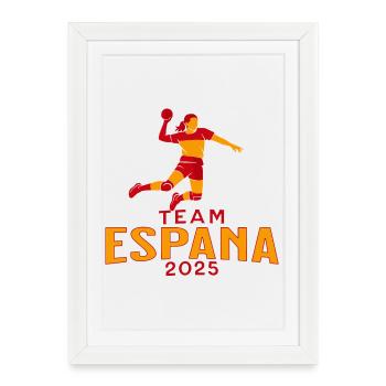 Handball Coupe du Monde 2025 Espagne Pullover Hoodie - Affiche encadrée (27 × 37 cm) - blanc - Devant