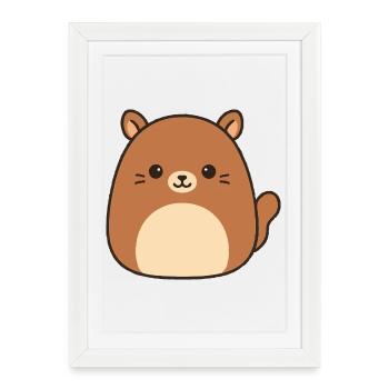 Cute Cat with Cuddly Eyes - Framed poster (27 × 37 cm) - white - Front
