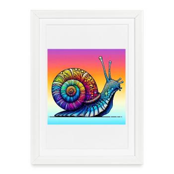 Escargot - Affiche encadrée (27 × 37 cm) - blanc - Devant