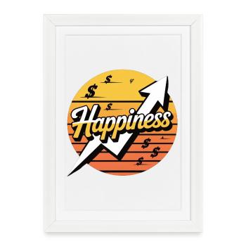 Happiness Upward Course Design - Affiche encadrée (27 × 37 cm) - blanc - Devant