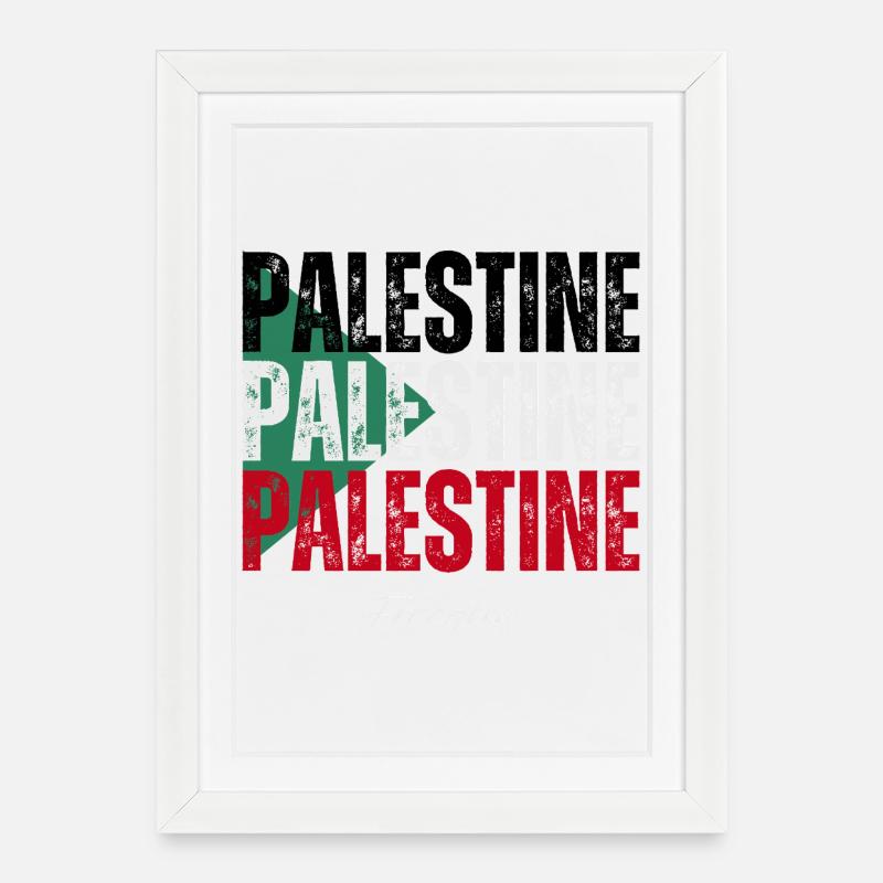 Palestinian flag, Palestinian pride - Framed poster (27 × 37 cm) - white
