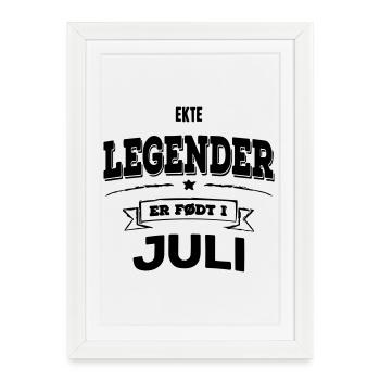 Les vraies légendes naissent en juillet - Affiche encadrée (27 × 37 cm) - blanc - Devant