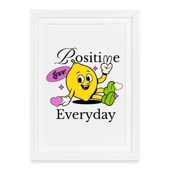 Limonades Citrons Amour Positif Au Quotidien - Affiche encadrée (27 × 37 cm) - blanc - Devant