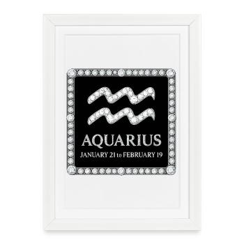 Signe du zodiaque Verseau - Affiche encadrée (27 × 37 cm) - blanc - Devant