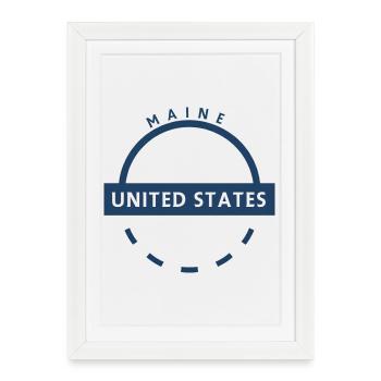 Maine United States Emblem - Framed poster (27 × 37 cm) - white - Front
