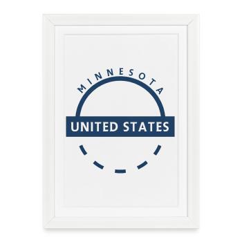 Minnesota USA emblem - Framed poster (27 × 37 cm) - white - Front