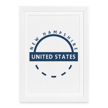 Insigne de l’emblème de l’État du New Hampshire - Affiche encadrée (27 × 37 cm) - blanc - Devant