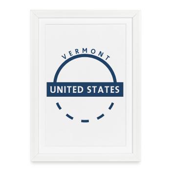 Vermont United States Badge - Framed poster (27 × 37 cm) - white - Front