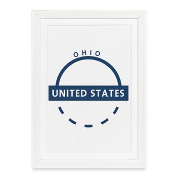 Emblème de l'Ohio aux États-Unis - Affiche encadrée (27 × 37 cm) - blanc - Devant