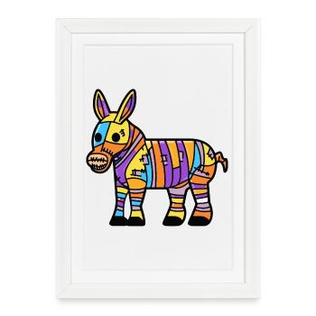 Donkey Halloween Zombie - Framed poster (27 × 37 cm) - white - Front