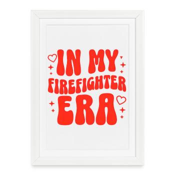 Firefighter Era Fire Brigade Volunteer Training - Framed poster (27 × 37 cm) - white - Front