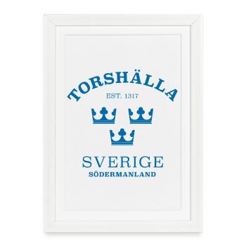 Torshälla, Sverige, Suède - Affiche encadrée (27 × 37 cm) - blanc - Devant