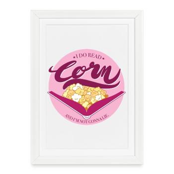 Corn with pink background - Framed poster (27 × 37 cm) - white - Front
