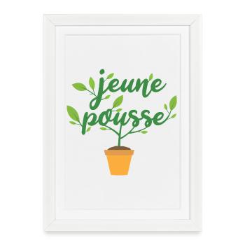 jeune pousse - Affiche encadrée (27 × 37 cm) - blanc - Devant