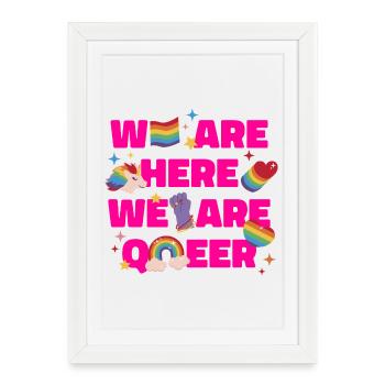 Déclaration rose de la fierté queer - Affiche encadrée (27 × 37 cm) - blanc - Devant