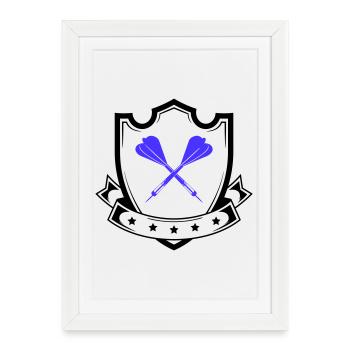 Blue Cross Darts Design - Framed poster (27 × 37 cm) - white - Front