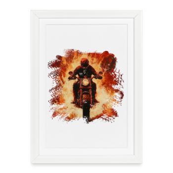 Motards de Flame Storm - Affiche encadrée (27 × 37 cm) - blanc - Devant