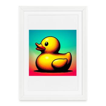 Caneton Canard Canard Canard - Affiche encadrée (27 × 37 cm) - blanc - Devant