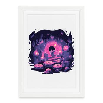 Neon Mouse Cave with Donuts - Framed poster (27 × 37 cm) - white - Front