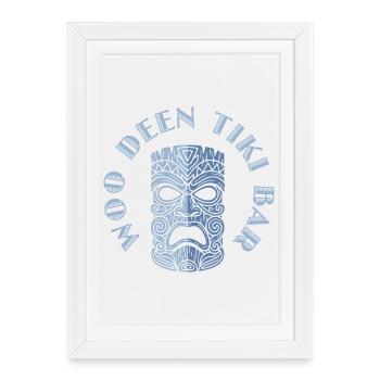 Tiki Bar, Mask - Retro Exotica Design of the Fifties - Framed poster (27 × 37 cm) - white - Front