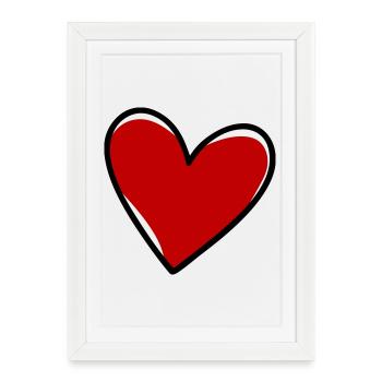 Symbole d’amour des cœurs - Affiche encadrée (27 × 37 cm) - blanc - Devant