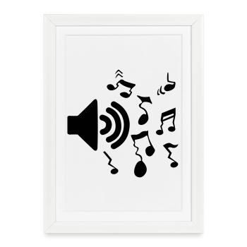 Volume du logo du haut-parleur - Affiche encadrée (27 × 37 cm) - blanc - Devant