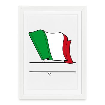 Drapeau italien – Espace de nom - Affiche encadrée (27 × 37 cm) - blanc - Devant