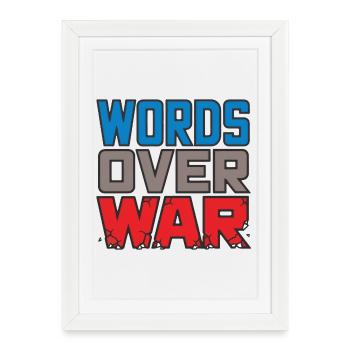 WORDS OVER WAR #2 - let's talk - Affiche encadrée (27 × 37 cm) - blanc - Devant