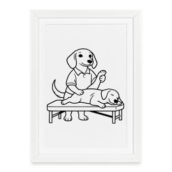 Dachshund Physiotherapist - Framed poster (27 × 37 cm) - white - Front