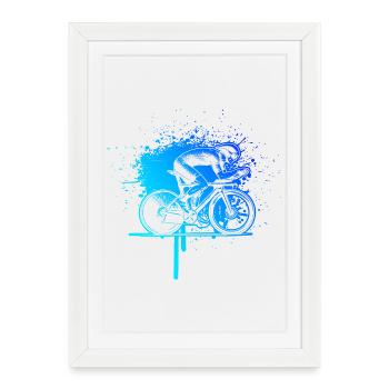 Funny road bike motif - Framed poster (27 × 37 cm) - white - Front