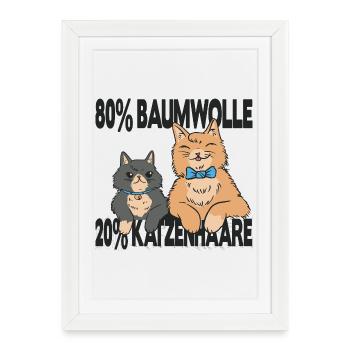 Chat propriétaire de chat, chat dit cadeau - Affiche encadrée (27 × 37 cm) - blanc - Devant