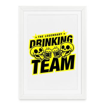 Bière Squelette de l’équipe de boisson - Affiche encadrée (27 × 37 cm) - blanc - Devant