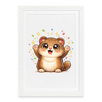 Cuddly Kitten Jubilee Party - Framed poster (27 × 37 cm) - white - Front