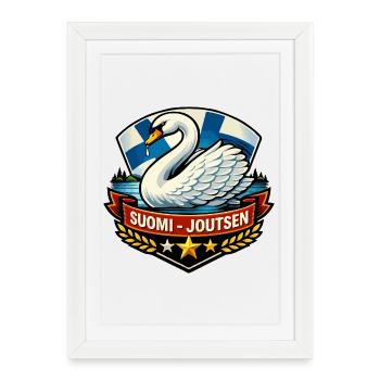 Suomi – Joutsen - Affiche encadrée (27 × 37 cm) - blanc - Devant