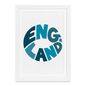 England Circle Logo Typography - Framed poster (27 × 37 cm) - white - Front