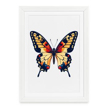 Beautiful Colorful Butterfly Spring Motif - Framed poster (27 × 37 cm) - white - Front