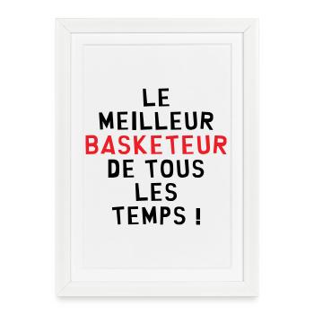 basket meilleur basketteur - Affiche encadrée (27 × 37 cm) - blanc - Devant