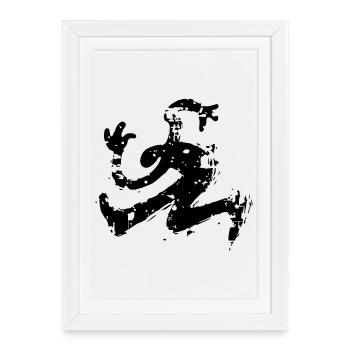 Minimal, Abstract, Shape, Motion, Drawing, Dynamic - Framed poster (27 × 37 cm) - white - Front