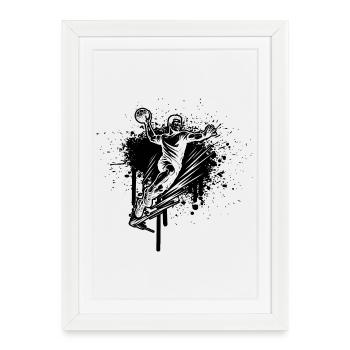 Handball Love to Wear pour les hommes - Affiche encadrée (27 × 37 cm) - blanc - Devant