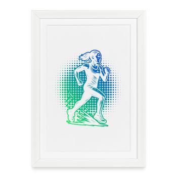 Compact running design for racing - Framed poster (27 × 37 cm) - white - Front