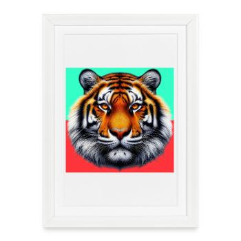 tiger - Framed poster (27 × 37 cm) - white - Front